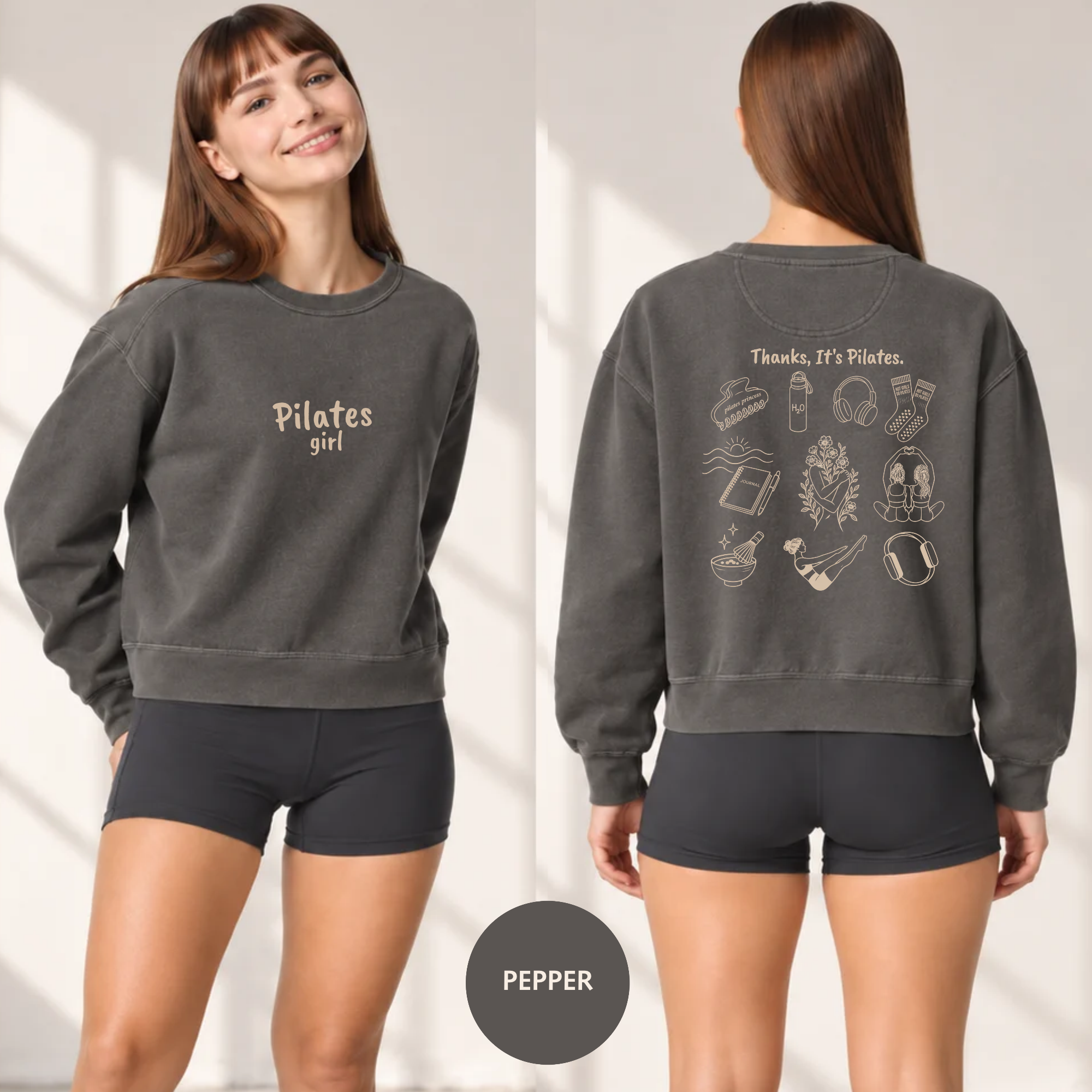 Pilates Girl Oversized Graphic Crewneck