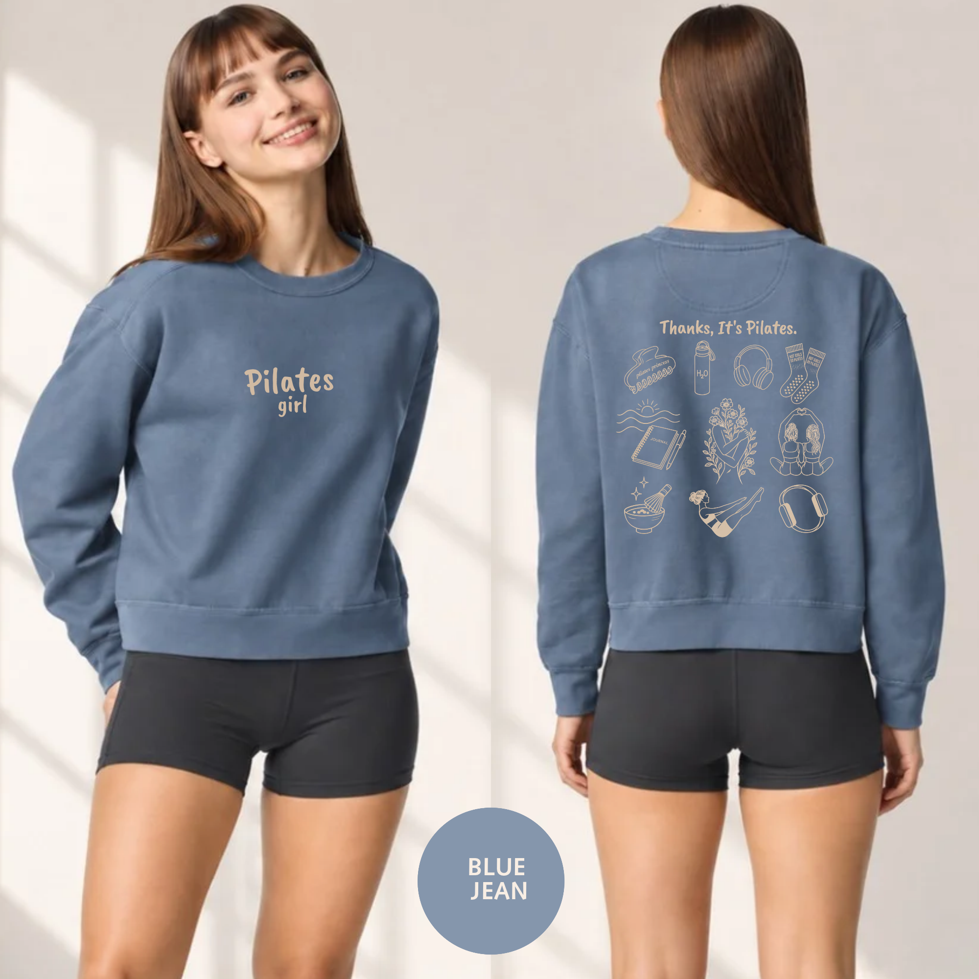 Pilates Girl Oversized Graphic Crewneck