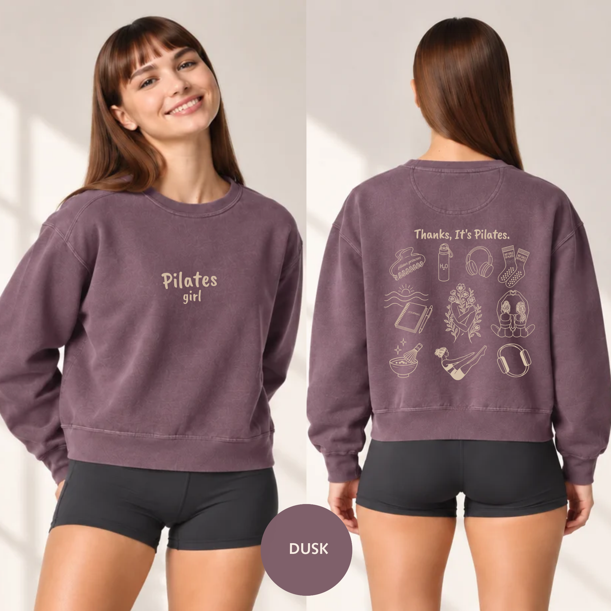 Pilates Girl Oversized Graphic Crewneck